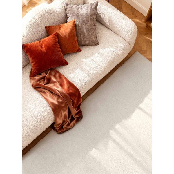 Tappeto color crema in lana tessuto a mano 200x290 cm Puristic Knots – Elle Decoration-image-2