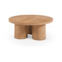 Tavolino da salotto rotondo di colore naturale con effetto rovere ø 100 cm Arancha – MOME