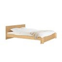 Letto matrimoniale di colore naturale con effetto rovere in truciolato/in compensato con rete inclusa 160x200 cm Valt – noo.ma