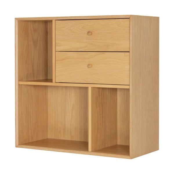 Scaffale modulare in rovere decorato in colore naturale 70x70 cm Z - Tenzo-image-3