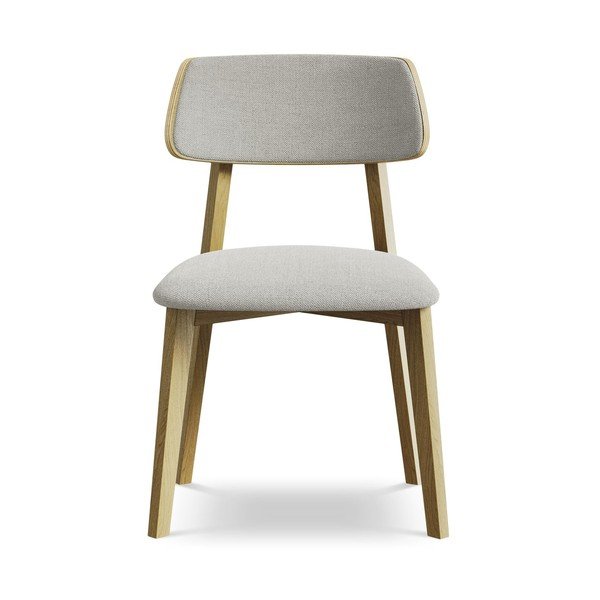 Sedia da pranzo grigio chiaro in legno massiccio Niu – Makamii-image-1