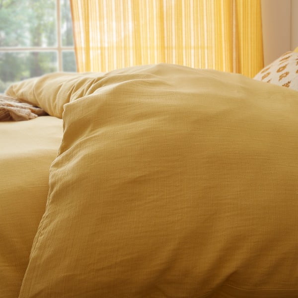 Biancheria da letto singola in mussola gialla 135x200 cm Afra - Pineapple Elephant-image-2