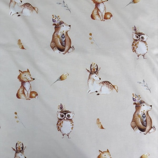 Set copripiumino e federa da bambini beige in cotone per culla 100x135 cm Animals "Woodland" – Jerry Fabrics-image-4