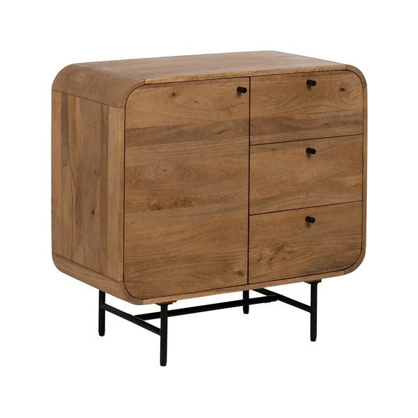 Cassettiera marrone in mango massiccio 80x80x40 cm Kaya – Ixia