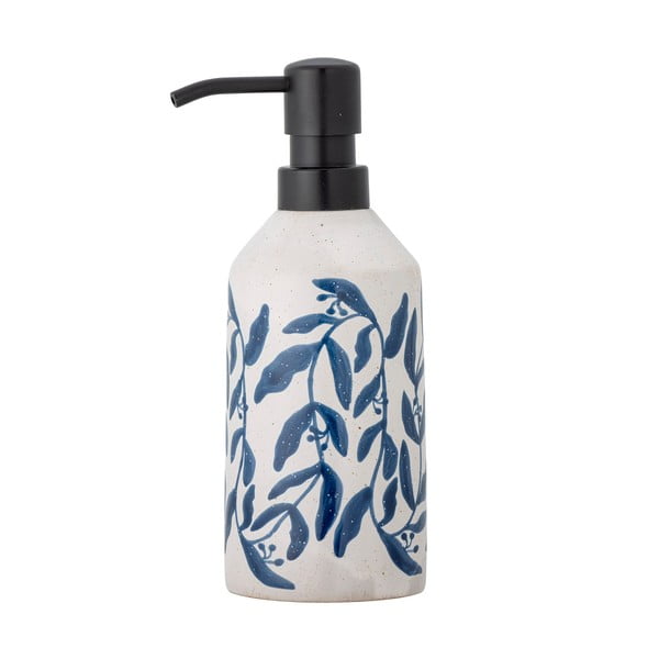 Dispenser di sapone in gres bianco-blu Aurora - Bloomingville