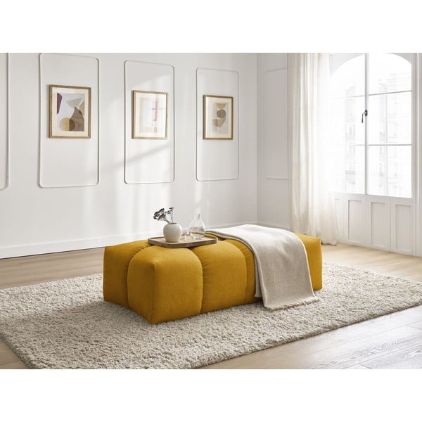 Poggiapiedi color senape con rivestimento in ciniglia Everest – Bobochic Paris-image-4