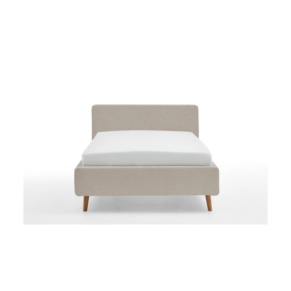 Letto matrimoniale imbottito beige con contenitore con rete inclusa 140x200 cm Mattis – Meise Möbel-image-2