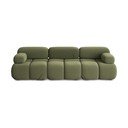 Divano componibile verde chiaro con rivestimento in velluto 285 cm Lokua – Makamii
