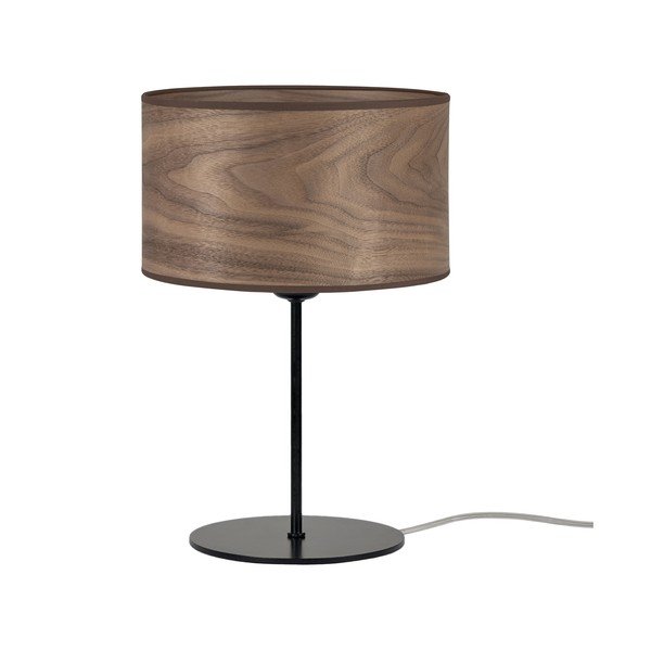 Lampada da tavolo in impiallacciatura naturale marrone scuro S, ⌀ 25 cm Tsuri - Sotto Luce