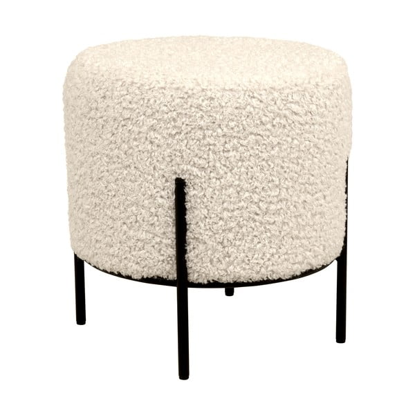 Poggiapiedi color crema con rivestimento in pelliccia sintetica Alford – House Nordic-image-2