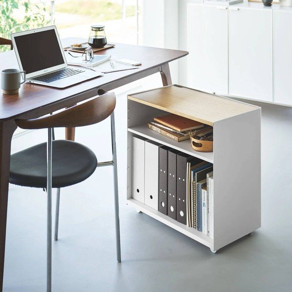 Carrello portaoggetti bianco in metallo 60x59x35 cm Tower – YAMAZAKI-image-1
