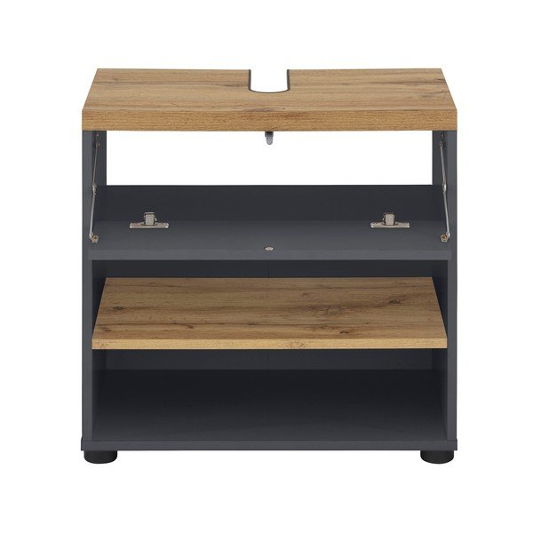 Mobile color antracite effetto rovere per lavabo 60x57 cm Thessa - Støraa-image-2