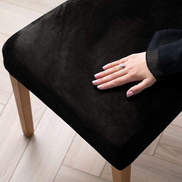 Set di coprisedia neri con rivestimento elastico per sedie 4 pz 48 cm Sento – Restilo-image-1