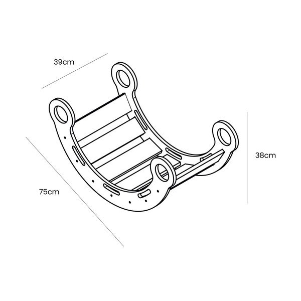 Arco a dondolo montessori bianco in pino massiccio 39x75x38 cm Montessori – Meowbaby-image-4