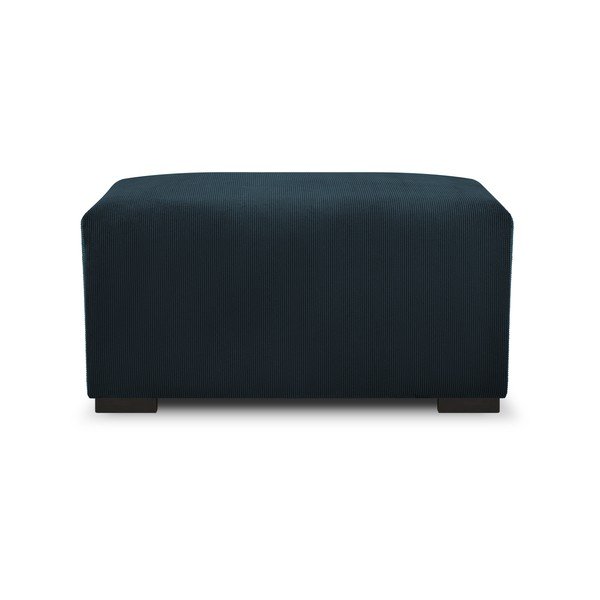 Pouf in velluto a coste blu scuro Hobart - Cosmopolitan Design-image-4