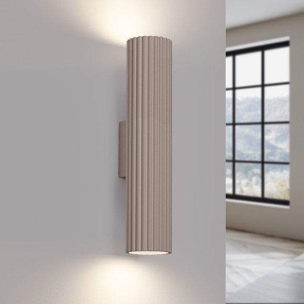 Lampada da parete grigio tortora in metallo Gleam – Sollux-image-1