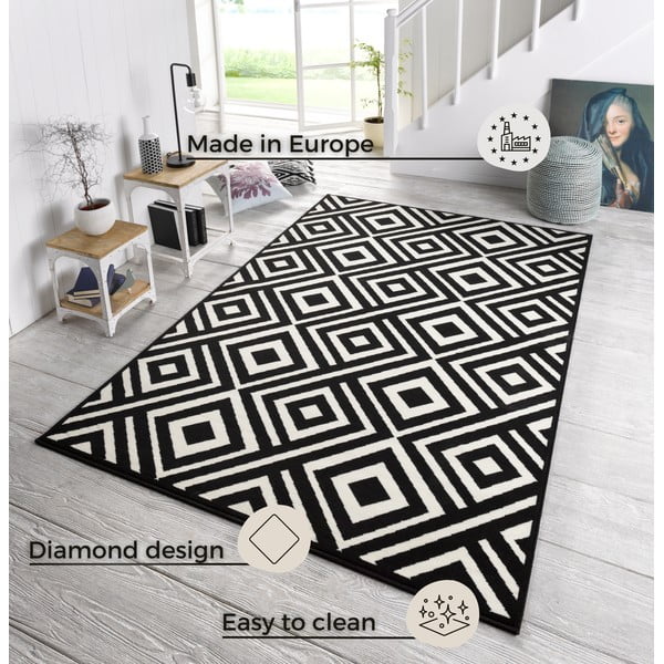 Tappeto bianco e nero , 140 x 200 cm Art - Zala Living-image-3