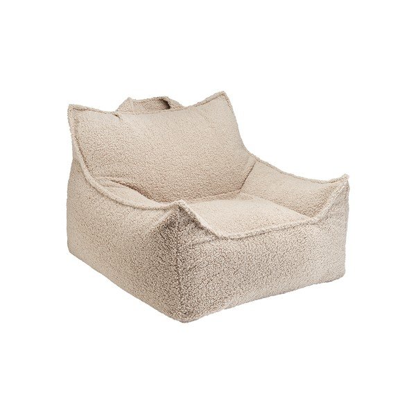 Pouf a sacco per bambini beige con rivestimento in pelliccia sintetica Club – Wigiwama