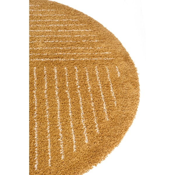 Tappeto rotondo giallo ocra ø 120 cm Dion - Hanse Home-image-4