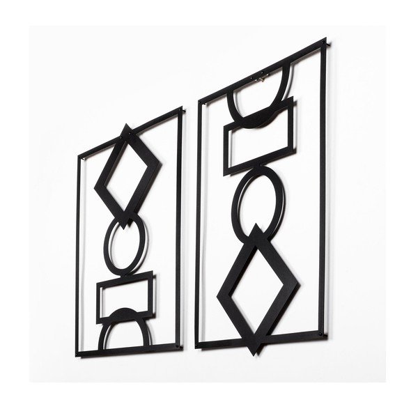 Decorazione da parete in metallo in set di 2 pezzi 42x57 cm - Wallity-image-3