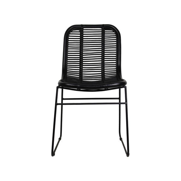 Sedia da pranzo in rattan nero - HSM collection