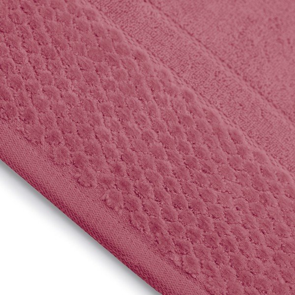 Set di asciugamani per viso e corpo tipo terry rosa in cotone 3 pz Rubrum – Restilo-image-1