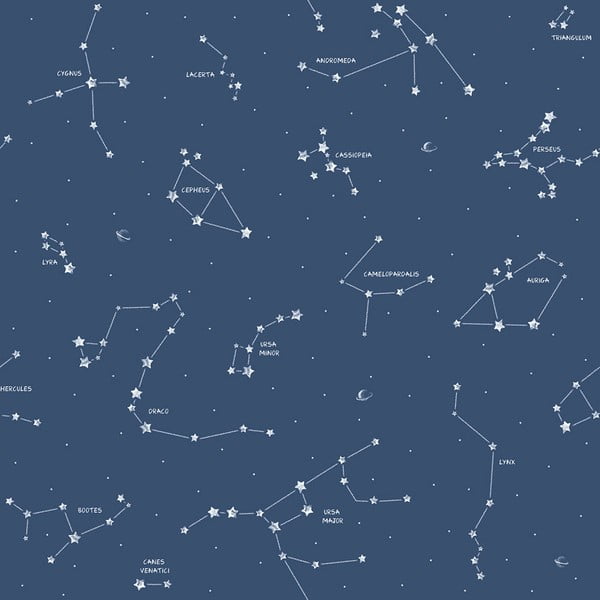 Carta da parati per bambini 10 m x 53 cm Constellations - Vavex