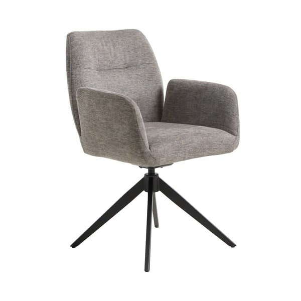 Sedia da pranzo grigia in imbottito con braccioli Roxana – Unique Furniture