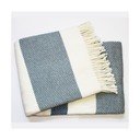 Plaid bianco e blu con contenuto di cotone , 140 x 180 cm Granite - Euromant