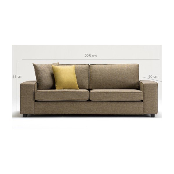 Divano a tre posti marrone Doty - Balcab Home-image-1