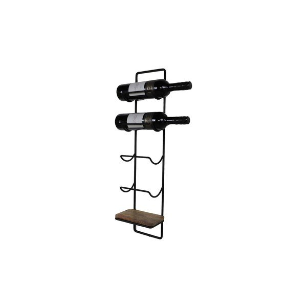 Portabottiglie da parete nero in legno di mango per 4 bottiglie - HSM collection-image-2