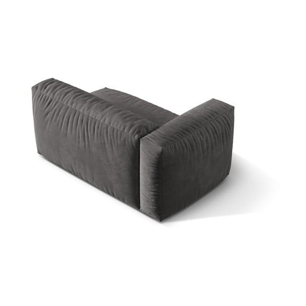 Parte divano componibile grigio (con penisola a sinistra) con rivestimento in velluto Martina – Micadoni -image-2