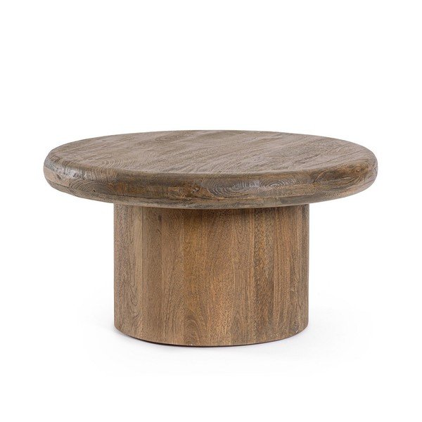 Tavolino da salotto rotondo colore naturale scuro in mango massiccio ø 75 cm Lopez – Bizzotto