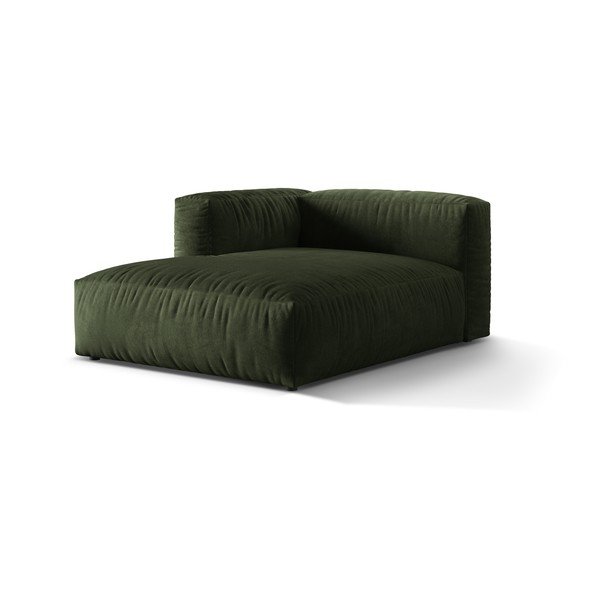 Parte divano componibile verde (con penisola a sinistra) con rivestimento in velluto Martina – Micadoni -image-1