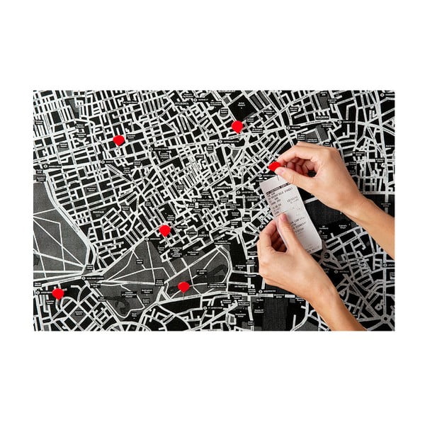 Carta murale nera dell'Europa Pin World, 100 x 80 cm Pin Europe - Palomar-image-3