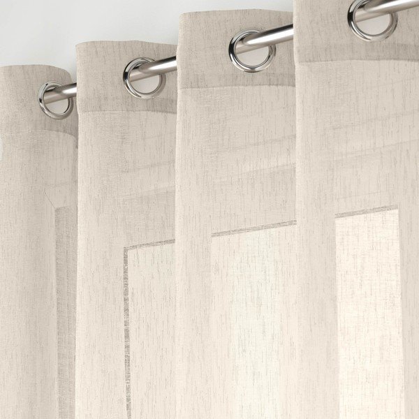 Tenda sottile di colore naturale 300x240 cm Carlin - douceur d'intérieur-image-2