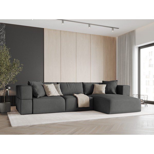 Divano angolare grigio scuro, angolo destro Esther - Milo Casa-image-1