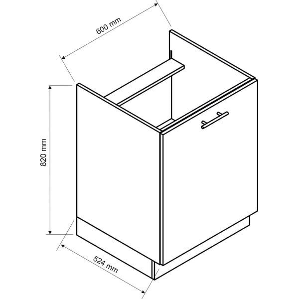 Mobile inferiore della cucina sotto il piano cottura (larghezza 60 cm) Brodie - STOLKAR-image-1