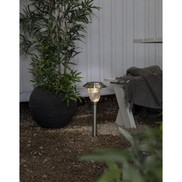 Lampada da giardino a LED solare in acciaio inox, altezza 41 cm Barcelona - Star Trading-image-1