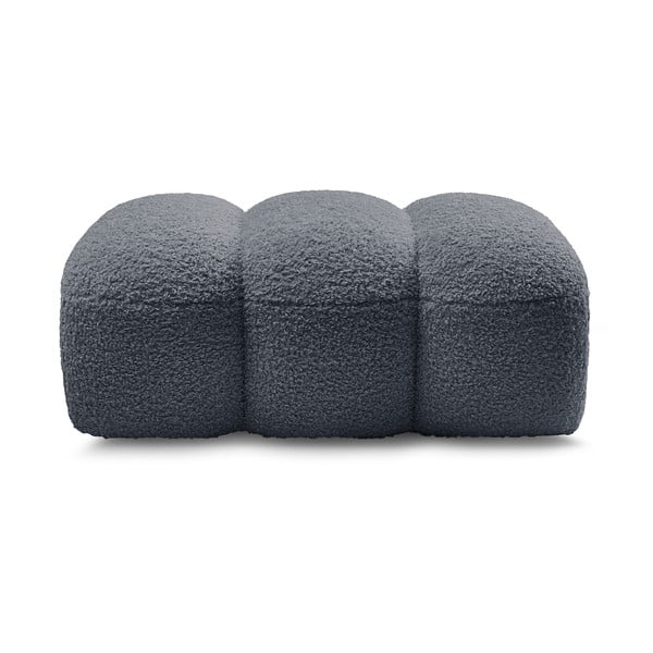 Poggiapiedi grigio scuro con rivestimento in bouclé Hippolyte – Bobochic Paris