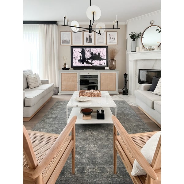 Tappeto in lana grigio 230x340 cm Calisia Vintage Flora - Agnella-image-4