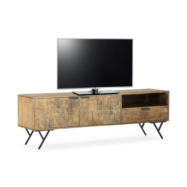 Mobile TV di colore naturale in mango massiccio 175x55x40 cm Priya – MOME-image-3