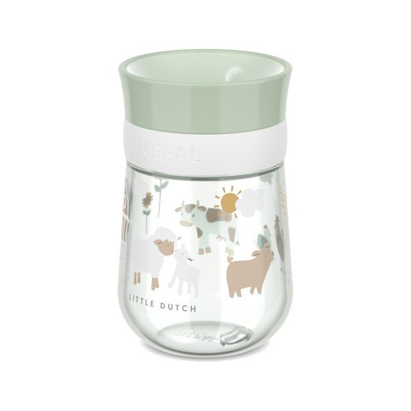 Tazza per bambini verde chiaro in plastica 300 ml Little Farm – Mepal