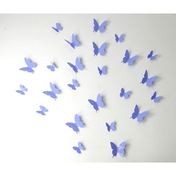 Set di 12 adesivi 3D viola Farfalle - Ambiance-image-2