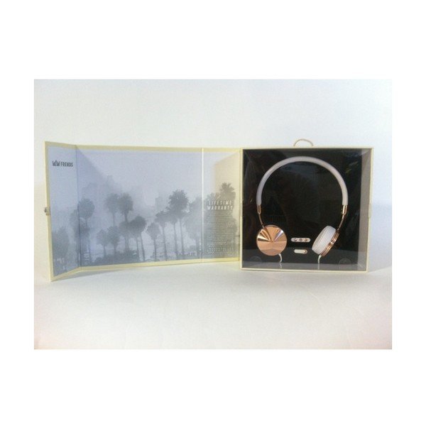 Cuffie bianche con dettagli in oro rosa Layla - Frends-image-4