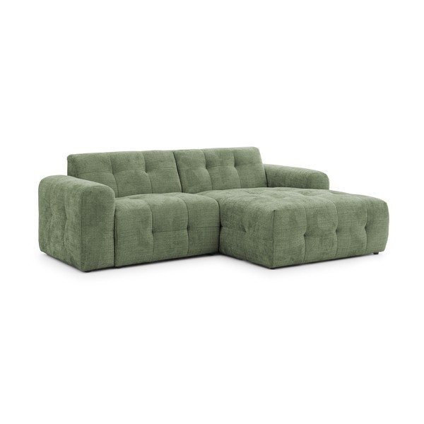 Divano angolare verde (con penisola a destra/con chaise lounge) Melva – Ropez