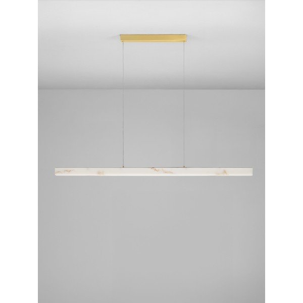 Lampadario LED bianco/color ottone con effetto pietra con intensità regolabile Vaster – Nova Luce-image-3