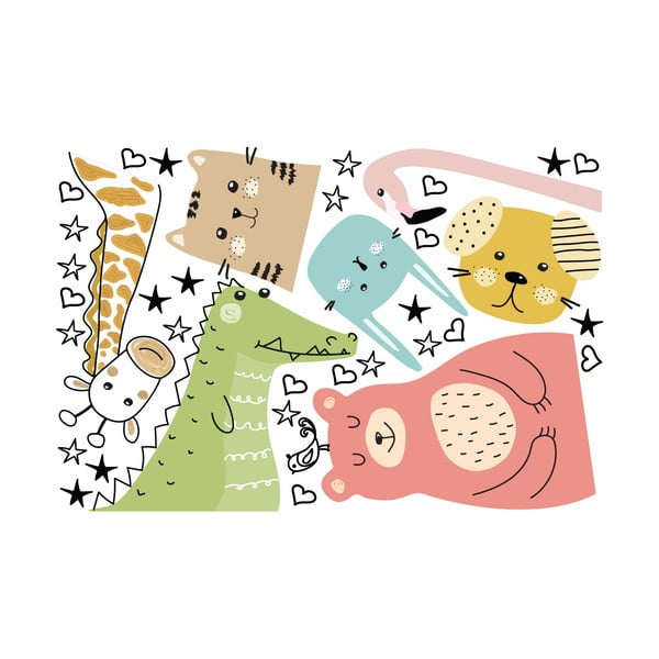 Adesivo murale per bambini Animali messaggeri d'amore, 90 x 60 cm - Ambiance-image-2