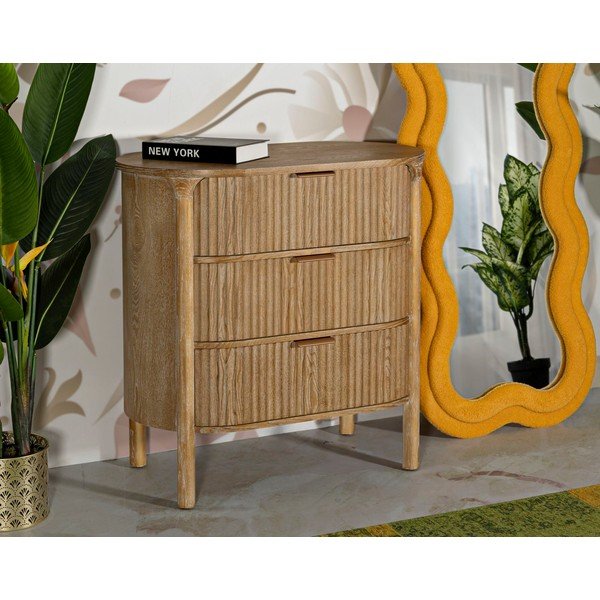 Cassettiera di colore naturale in abete massiccio 80,5x82x47 cm Gothenburg – Mauro Ferretti-image-1