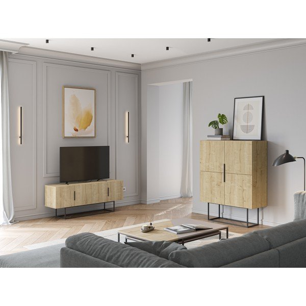 Mobile in rovere decorato in colore naturale 100x130 cm Titan - Marckeric-image-1